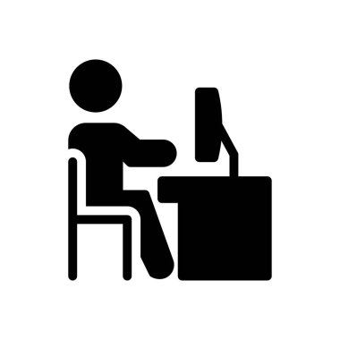 Çalışan vektör glyph düz simgesi