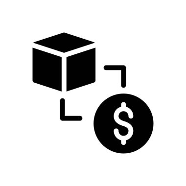 parsel vektör glyph düz simgesi