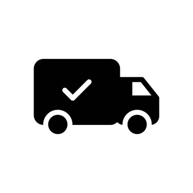 nakliye vektörü glyph düz simgesi