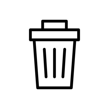 Çöp vektörü ince çizgi simgesi