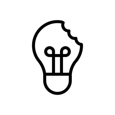 ampul vektörü ince çizgi simgesi