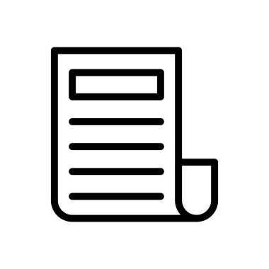 kağıt vektörü ince çizgi simgesi