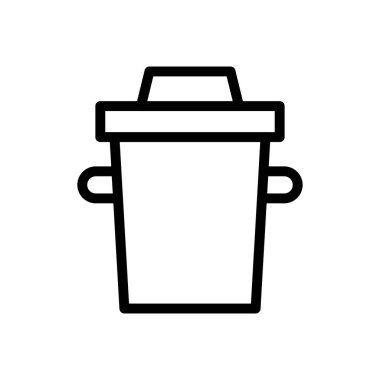 Çöp kutusu vektörü ince çizgi simgesi