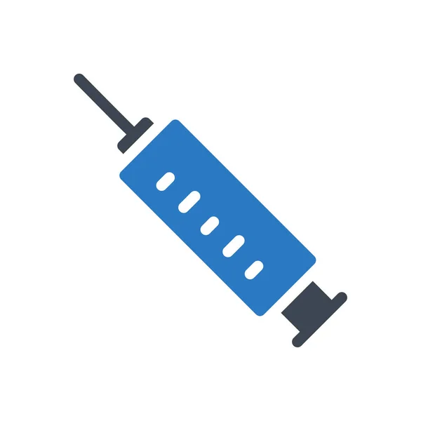 Syringe Vector Glyph Color Icon — Stock Vector