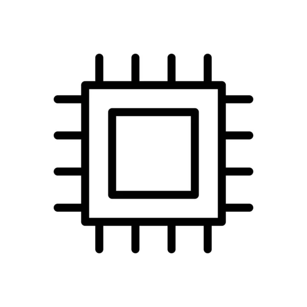 Processeur Vecteur Ligne Mince Icône — Image vectorielle