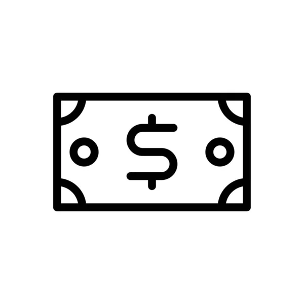 Cash Vector Thin Line Icon — Stock Vector