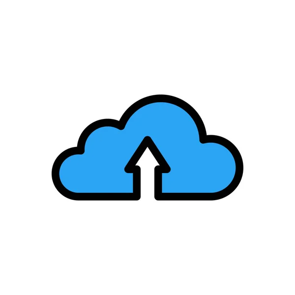 Cloud Vector Flat Color Icon — Stock Vector