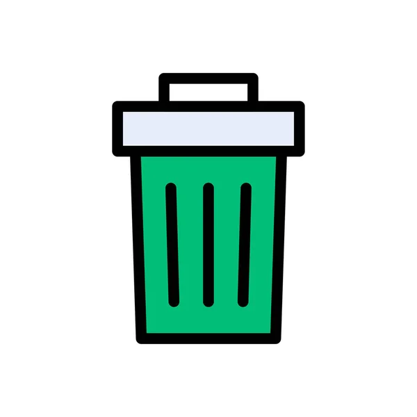 Trash Vector Flat Color Icon — Stock Vector