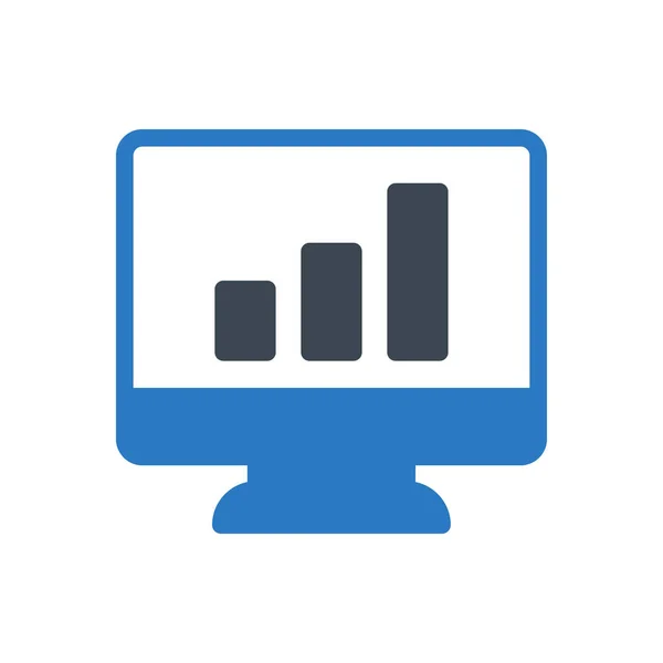 Diagramm Vektor Glyphen Farbsymbol — Stockvektor