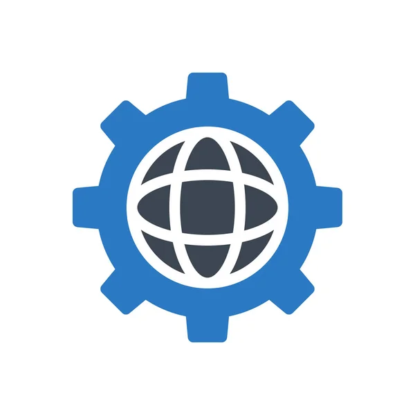 Vector Global Icono Color Glifo — Vector de stock