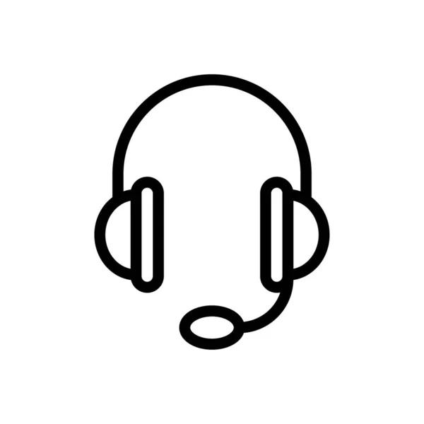 Headset Vektor Thin Line Symbol — Stockvektor