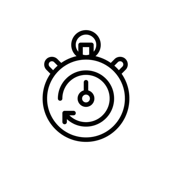 Stopwatch Vector Dunne Lijn Pictogram — Stockvector