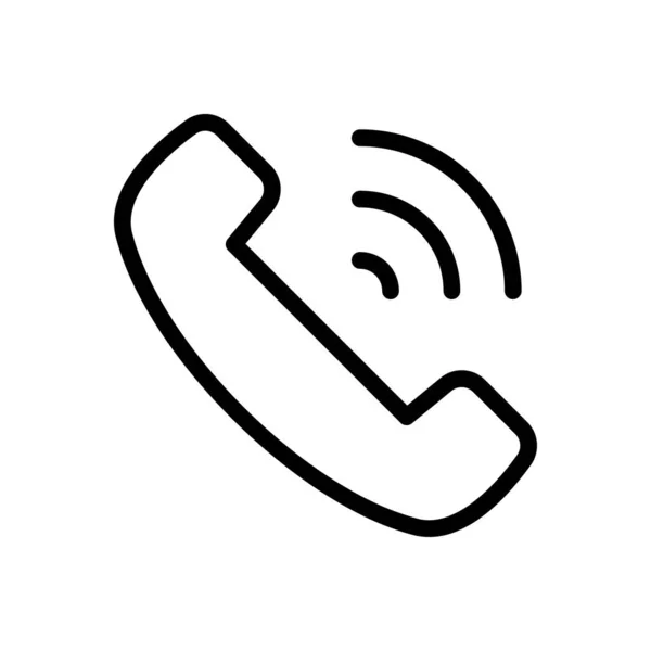 Telefoon Vector Dunne Lijn Pictogram — Stockvector