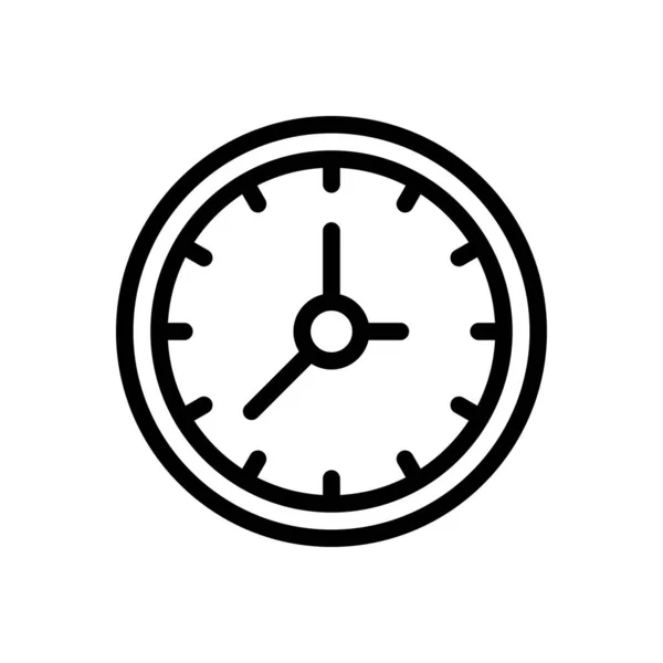 Relógio Vetor Ícone Linha Fina —  Vetores de Stock