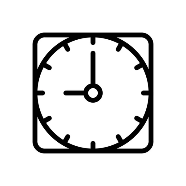 Uhr Vektor Dünne Linie Symbol — Stockvektor