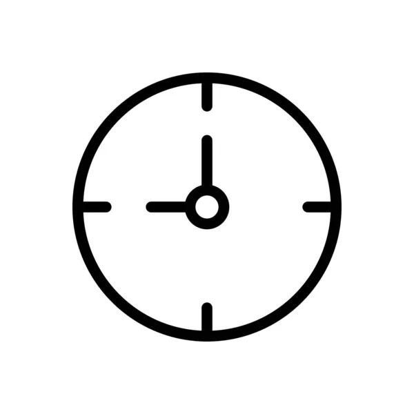 Horloge Vecteur Ligne Mince Icône — Image vectorielle