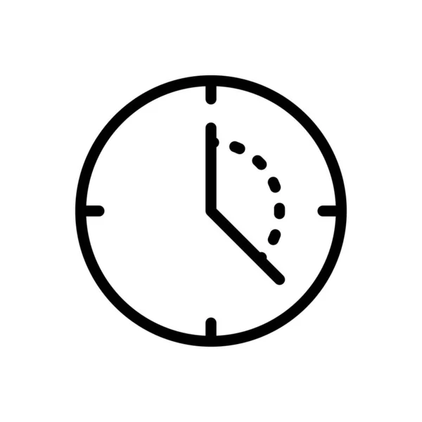 Horloge Vecteur Ligne Mince Icône — Image vectorielle