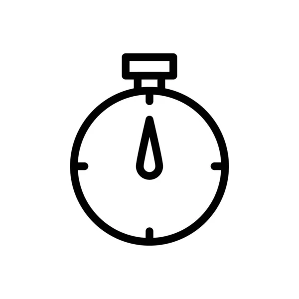 Stopwatch Vector Dunne Lijn Pictogram — Stockvector