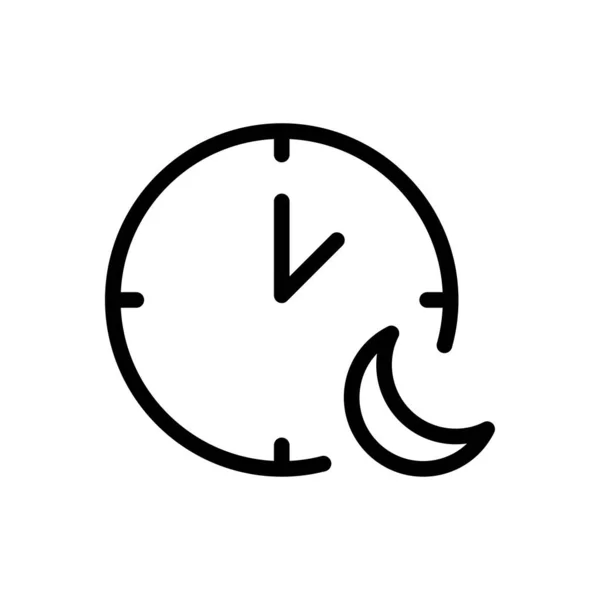 Clock Vector Thin Line Icon — Stock Vector