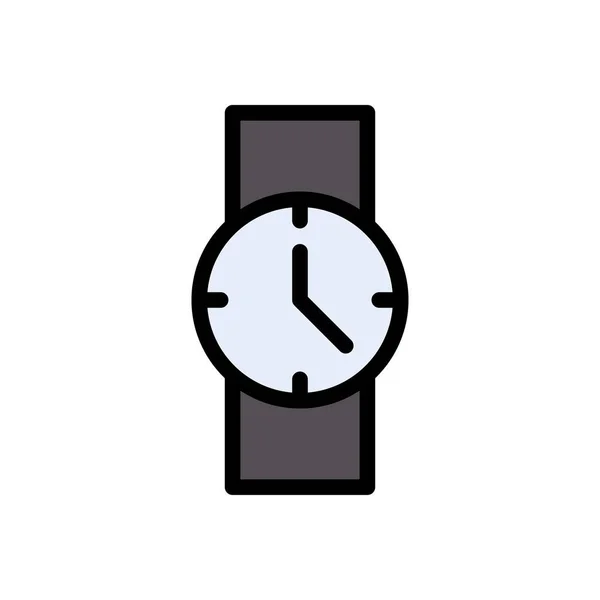 Zegarek Wektor Płaski Kolor Ikona — Wektor stockowy
