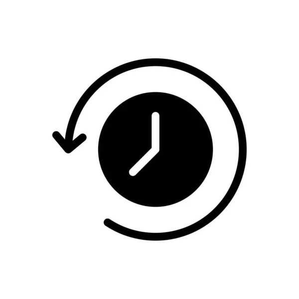 Uhr Vektor Glyphen Flaches Symbol — Stockvektor