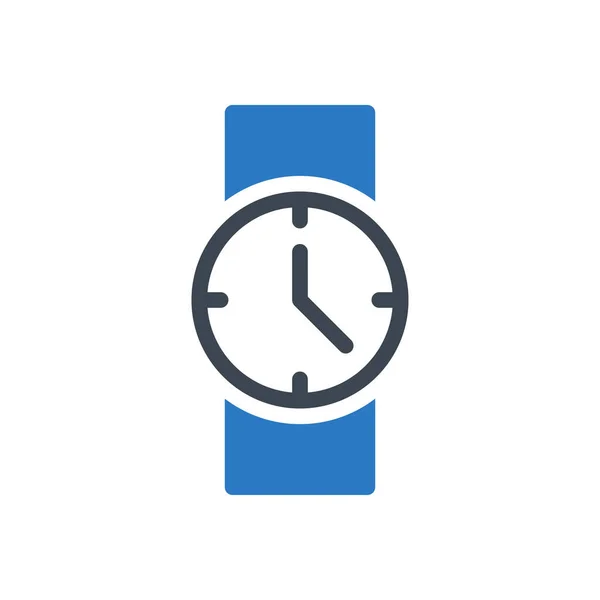 Reloj Vector Glifo Icono Color — Vector de stock