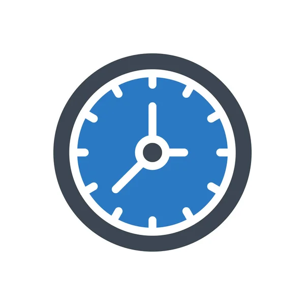 Reloj Vector Glifo Icono Color — Vector de stock