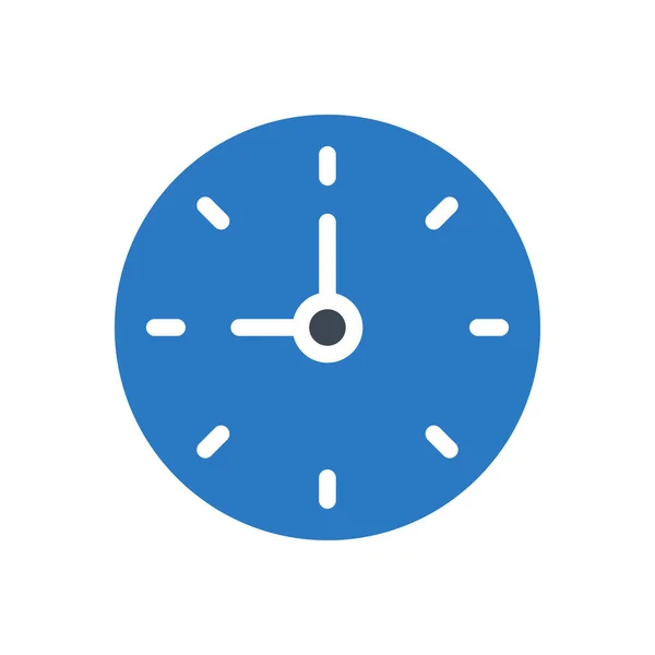 Uhr Vektor Glyphen Farbsymbol — Stockvektor