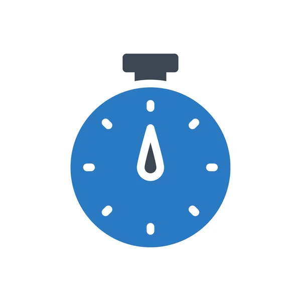 Stopwatch Vector Glyph Color Icon — Stock Vector