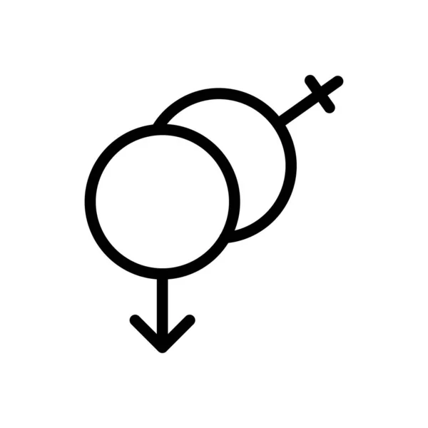 Sex Vector Dunne Lijn Pictogram — Stockvector