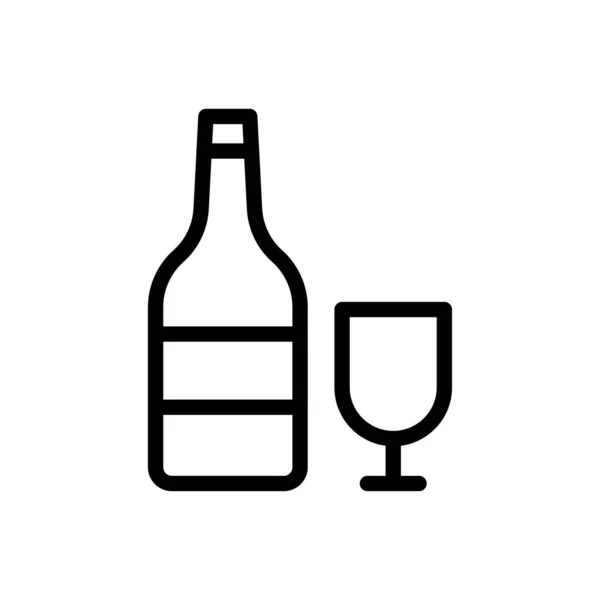 Ikona Tenké Čáry Vektoru Alkoholu — Stockový vektor