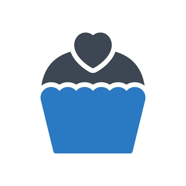 Muffin Vector Glyph Kleur Pictogram — Stockvector