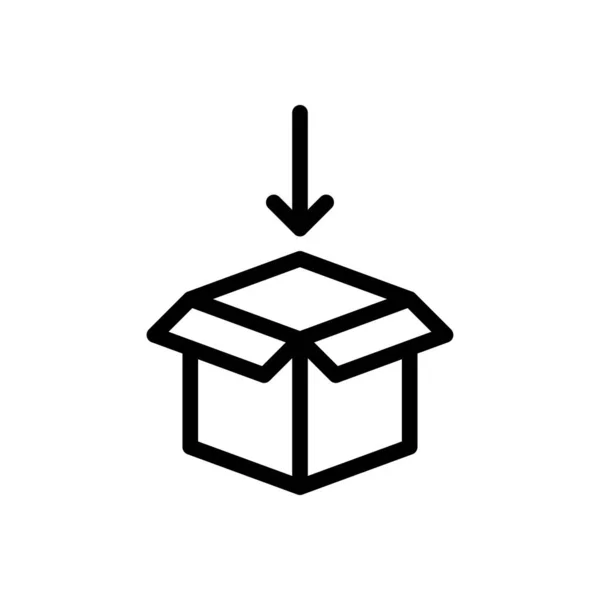 Box Vektor Thin Line Symbol — Stockvektor