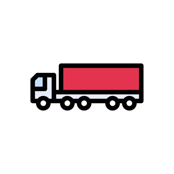 Truck Vector Vlakke Kleur Pictogram — Stockvector