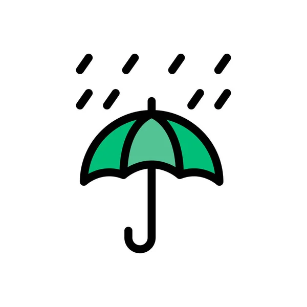 Umbrella Vector Flat Color Icon — Stock Vector