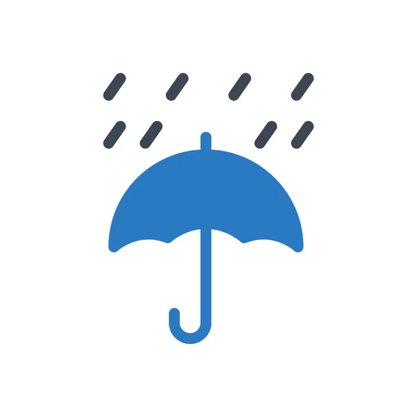 Paraplyvektor Glyf Färg Ikon — Stock vektor