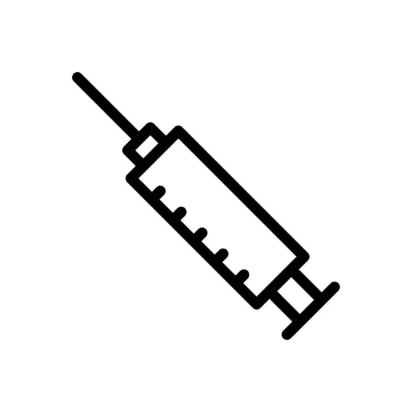 Spritze Vektor Dünne Linie Symbol — Stockvektor