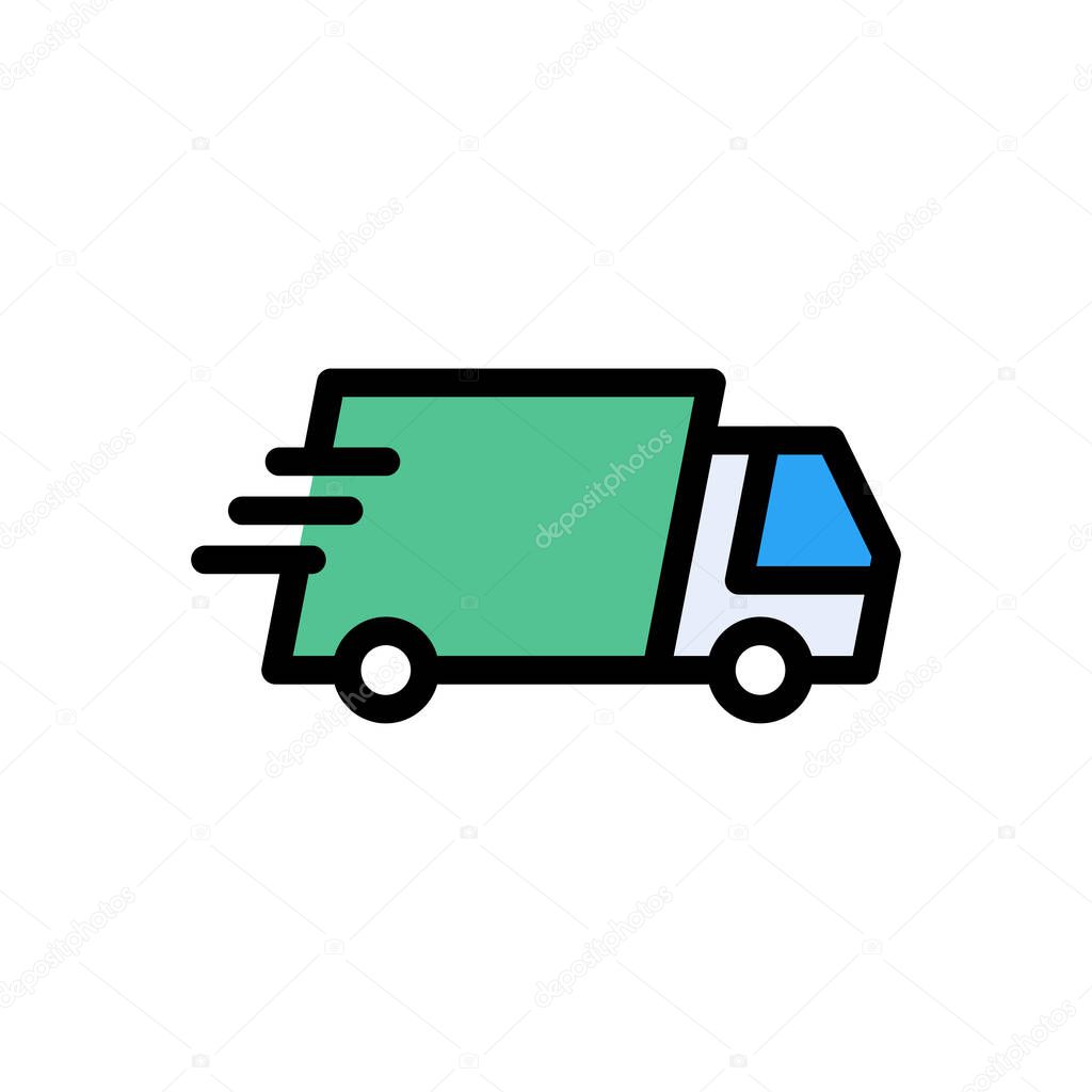 fast  vector flat color icon