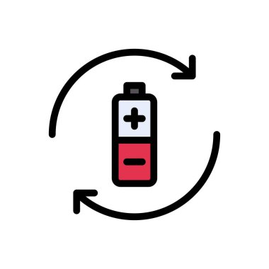 güç vektörü düz renk simgesi