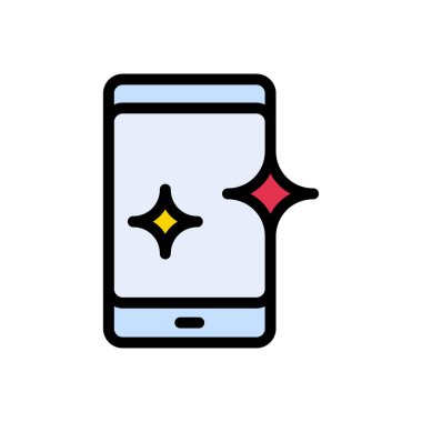 telefon vektörü düz renk simgesi