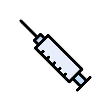 Şırınga vektörü düz renk simgesi