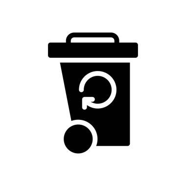 Geri dönüşüm vektörü glyph düz simgesi