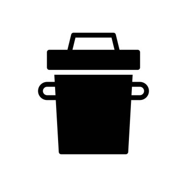 Çöp kutusu vektör simgesi düz simge