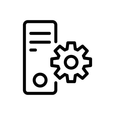 bilgisayar vektörü ince çizgi simgesi