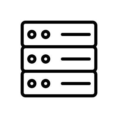 veritabanı vektörü ince çizgi simgesi