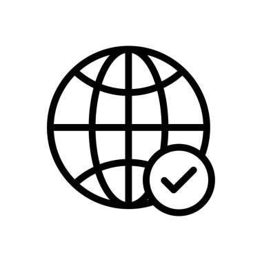 Web sayfası ince çizgi simgesi