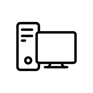 PC vektör ince çizgi simgesi