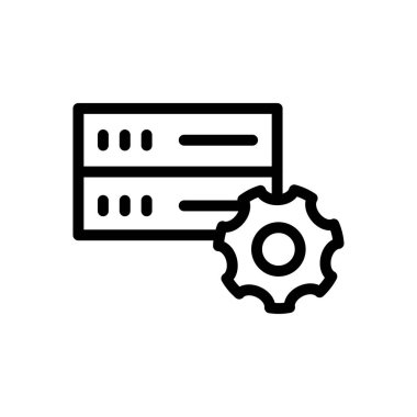 sunucu vektörü ince çizgi simgesi