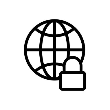 tarayıcı vektörü ince çizgi simgesi