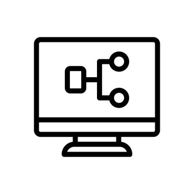 bağlantı vektörü ince çizgi simgesi